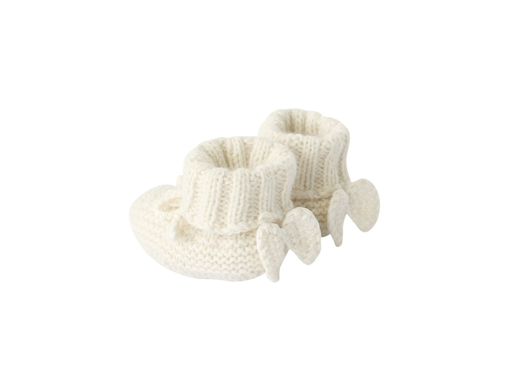 HAND CROCHET ANGEL WINGS CASHMERE BOOTIES | Shoes - BOX BOSS