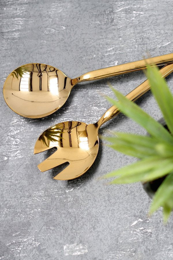 SALAD SERVERS SET | Gold - BOX BOSS