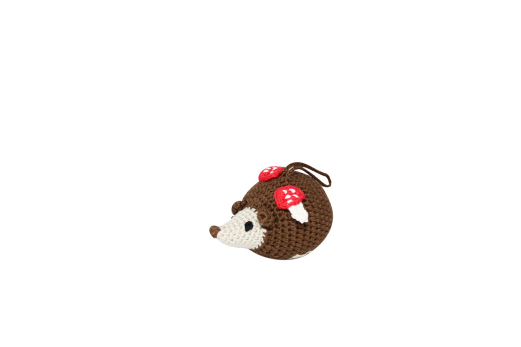 HAND CROCHET HEDGEHOG RATTLE | Soft Toy - BOX BOSS