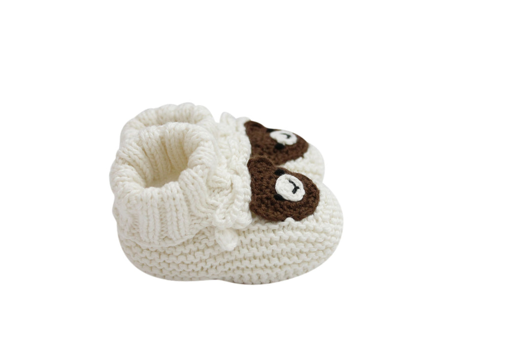 HAND KNITTED BEAR BOOTIES | Shoes - BOX BOSS